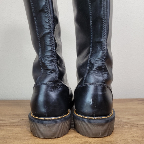 Vintage 80s Dr. Martens 20 Eye RARE New Insoles & Laces Black Leather Sz 7 - Picture 8 of 17